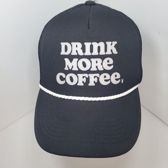 New Dutch Bros Drink More Coffee Trucker Hat Cap Black Mesh Snapback - Picture 2 of 8